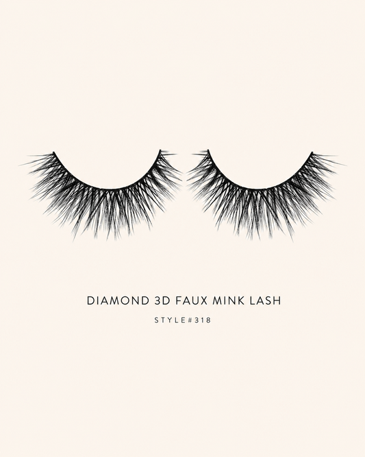 Diamond 3D Faux Mink Lashes Style #318 – Voluminous, Multi-Layered, Reusable, Dramatic Full Glam