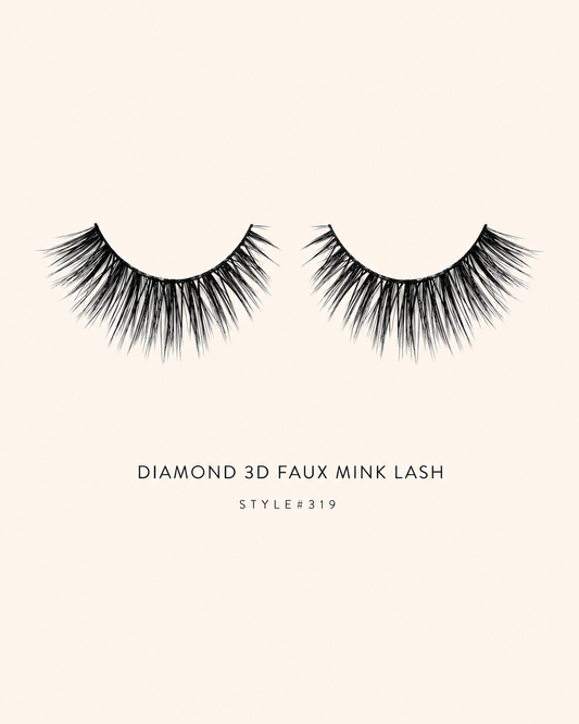 Diamond 3D Faux Mink Lashes Style #319 – Voluminous, Multi-Layered, Reusable, Dramatic Full Glam