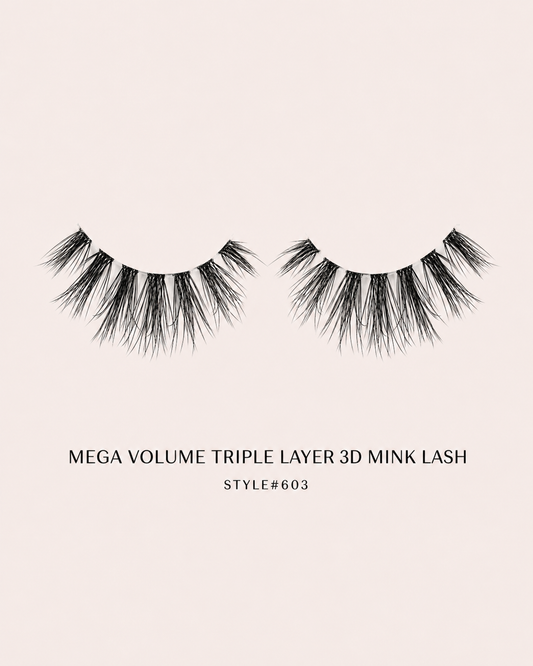 Diamond Mega Volume 3D Faux Mink Lashes Stye #613 – Wispy, Fluttery, Reusable, Dramatic Full Volume