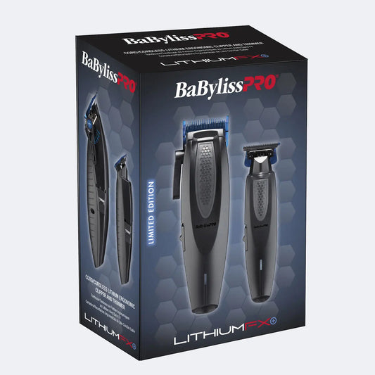 BaBylissPro hair trimmer set packaging on a light gray background