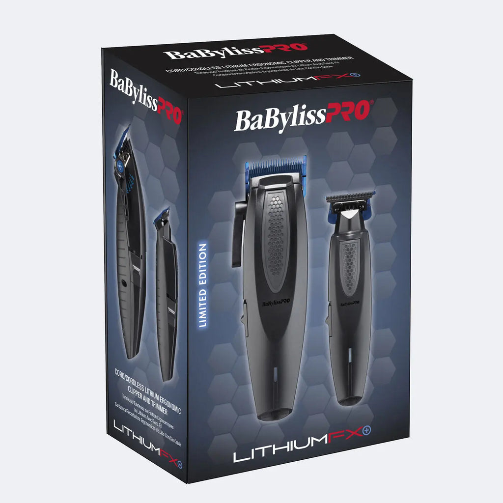 BaBylissPro hair trimmer set packaging on a light gray background