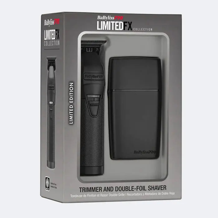 BaBylissPRO FX collection trimmer and double-foil shaver set in packaging