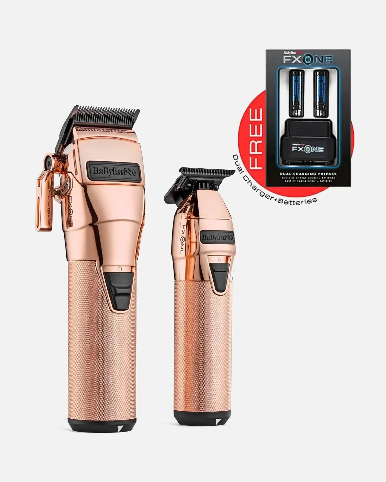 BaBylissPRO FXONE CLIPPER/TRIMMER PREPACK ROSE GOLD (Bonus! Free Dual Charger)