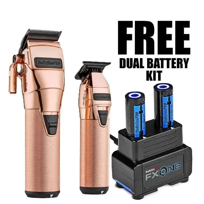 BaBylissPRO FXONE CLIPPER/TRIMMER PREPACK ROSE GOLD (Bonus! Free Dual Charger) BaBylissPRO