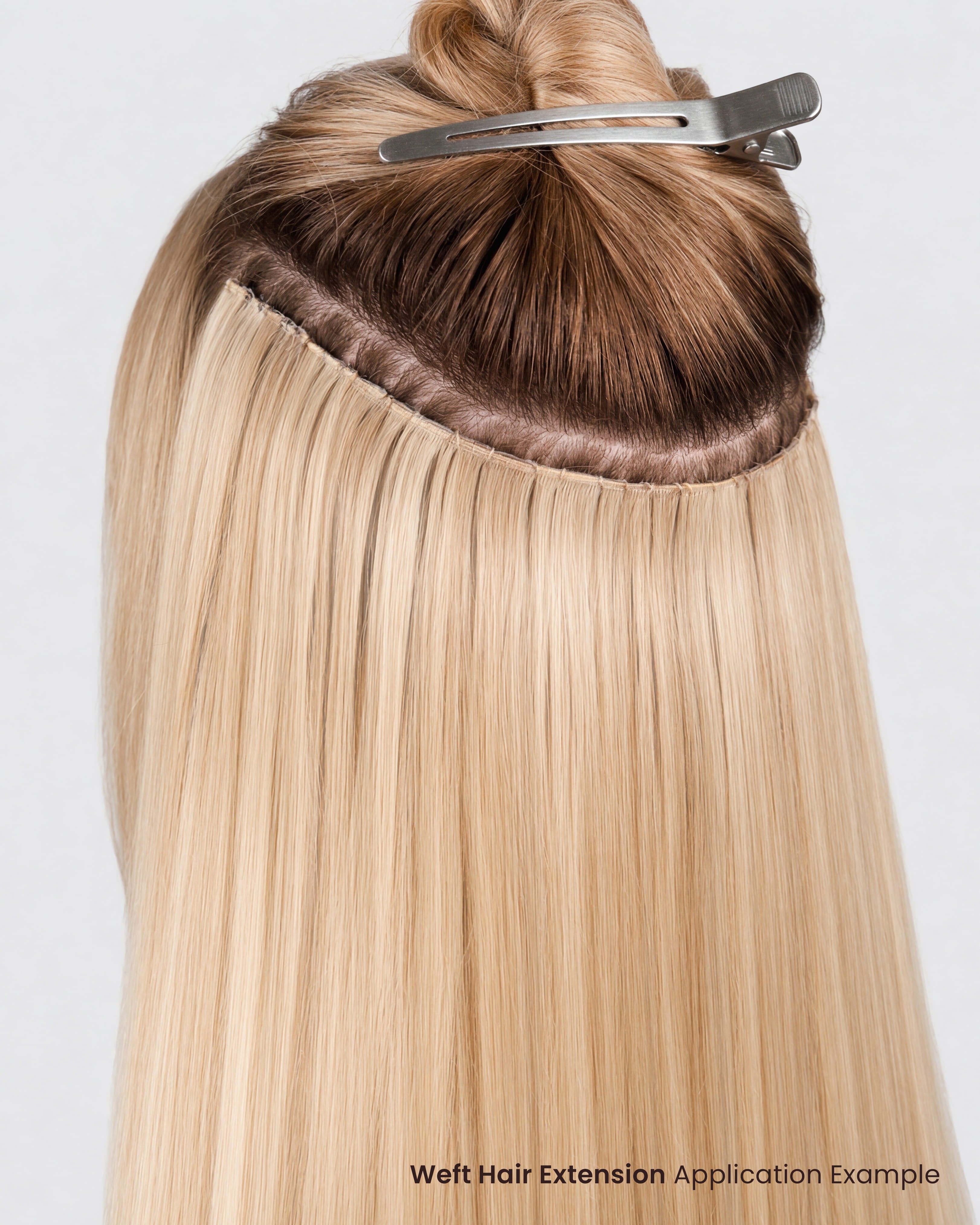 Human Hair Weft Extension Application