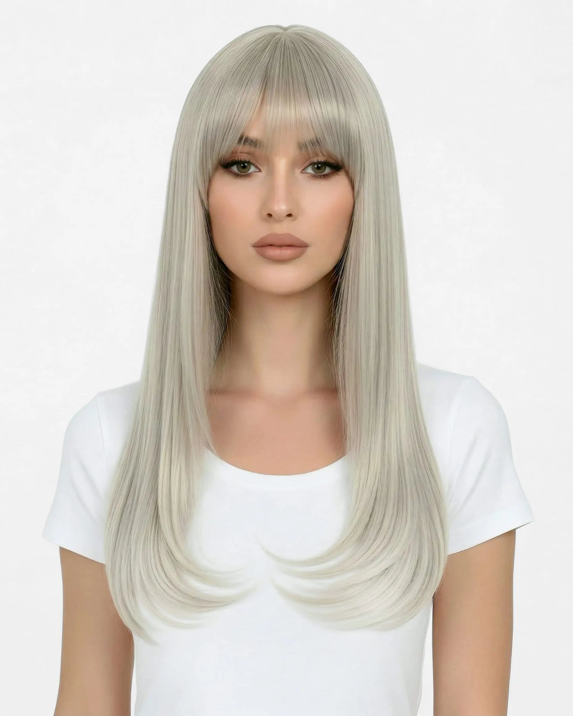 Premium Synthetic Full Wig With Skin Iris 20"