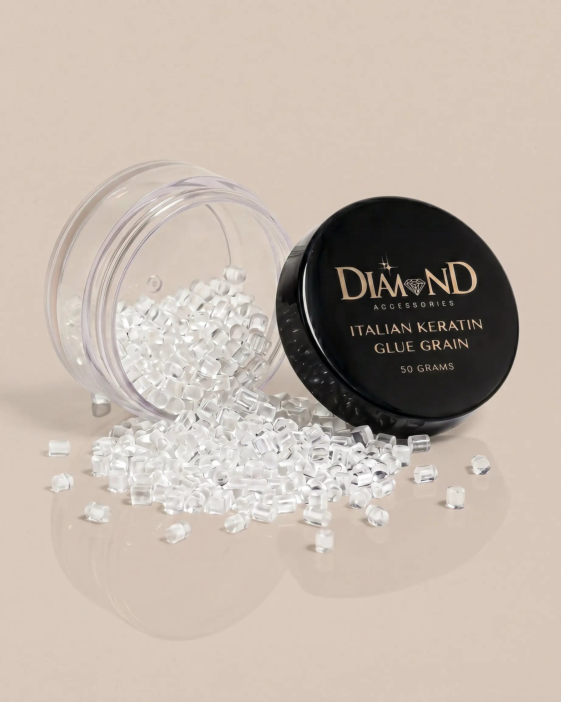 Diamond Italian Keratin Glue 50g – Strong Hold, Heat Activated, Clear Bond for Hair Extensions 