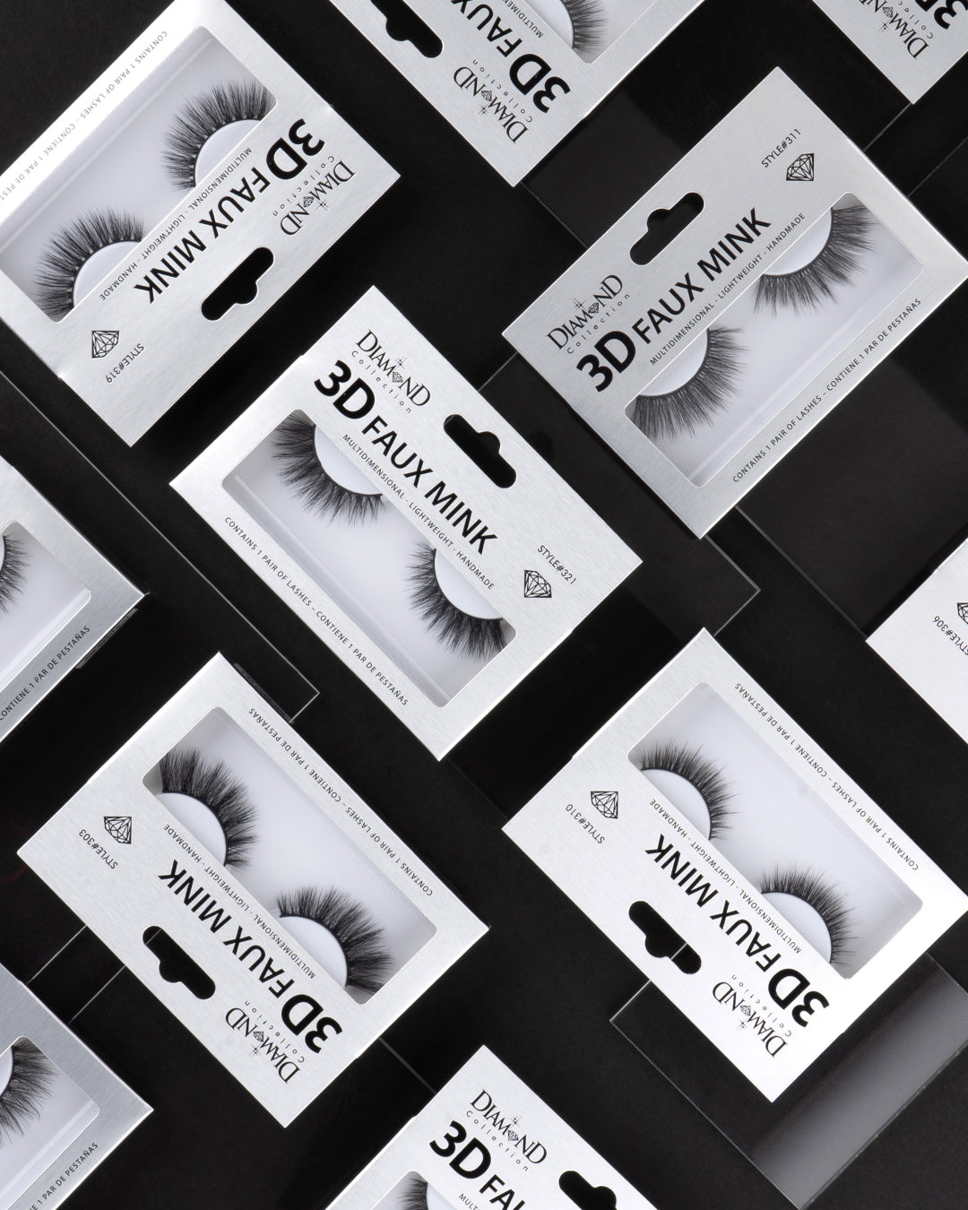 Diamond 3D Faux Mink Lashes Style #321 – Voluminous, Multi-Layered, Reusable, Dramatic Full Glam