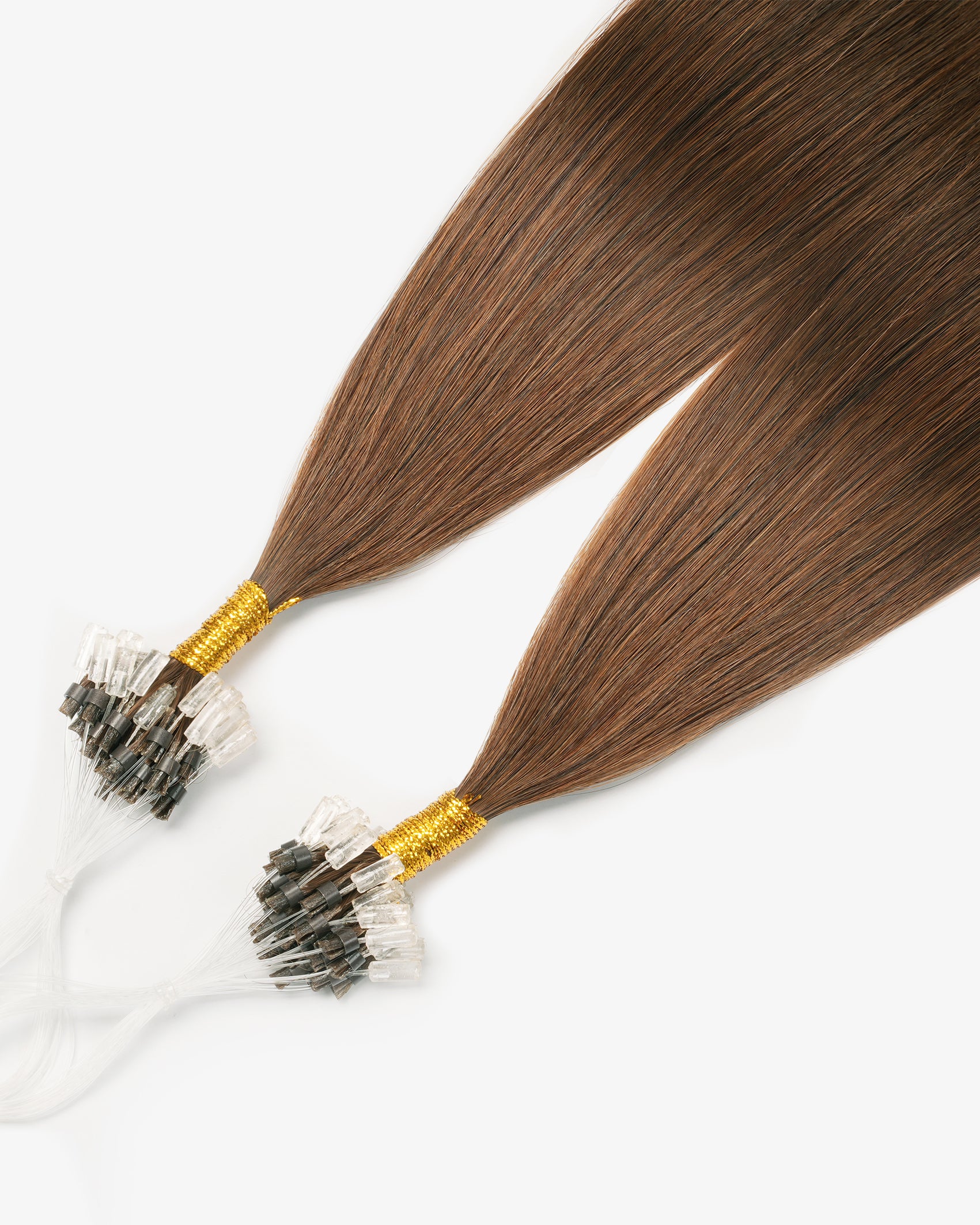 Micro Loop Hair Extensions Medium Chestnut Brown #4