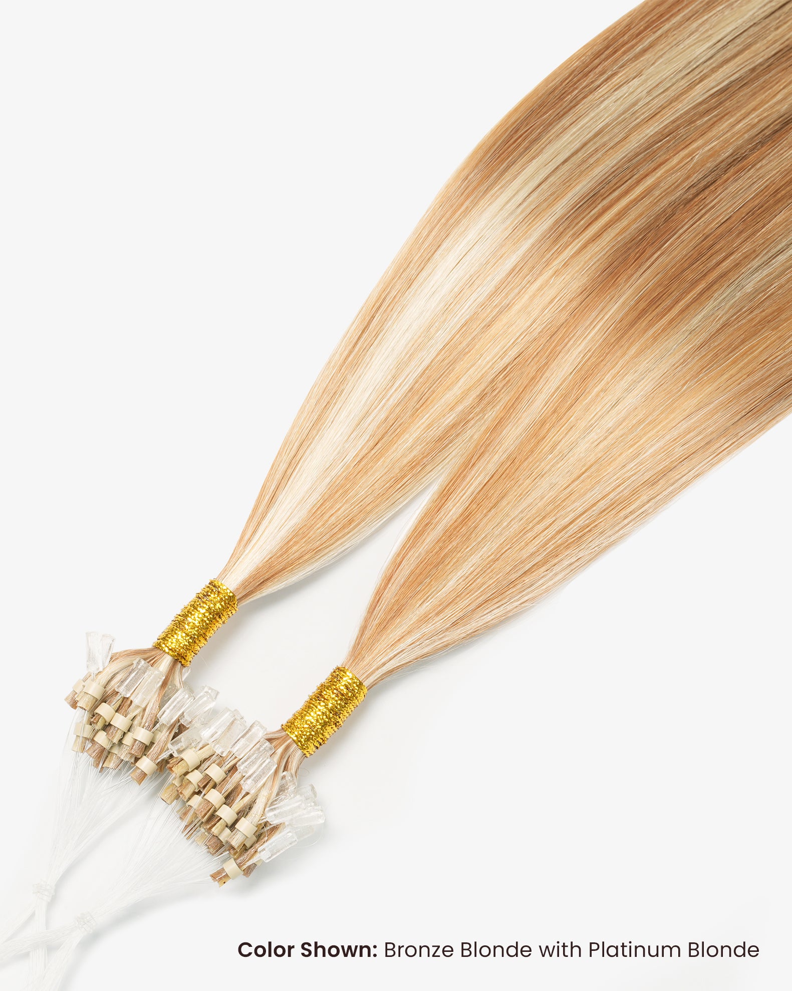 Micro Loop Hair Extensions Strawberry Blonde with Platinum Blonde #12/613