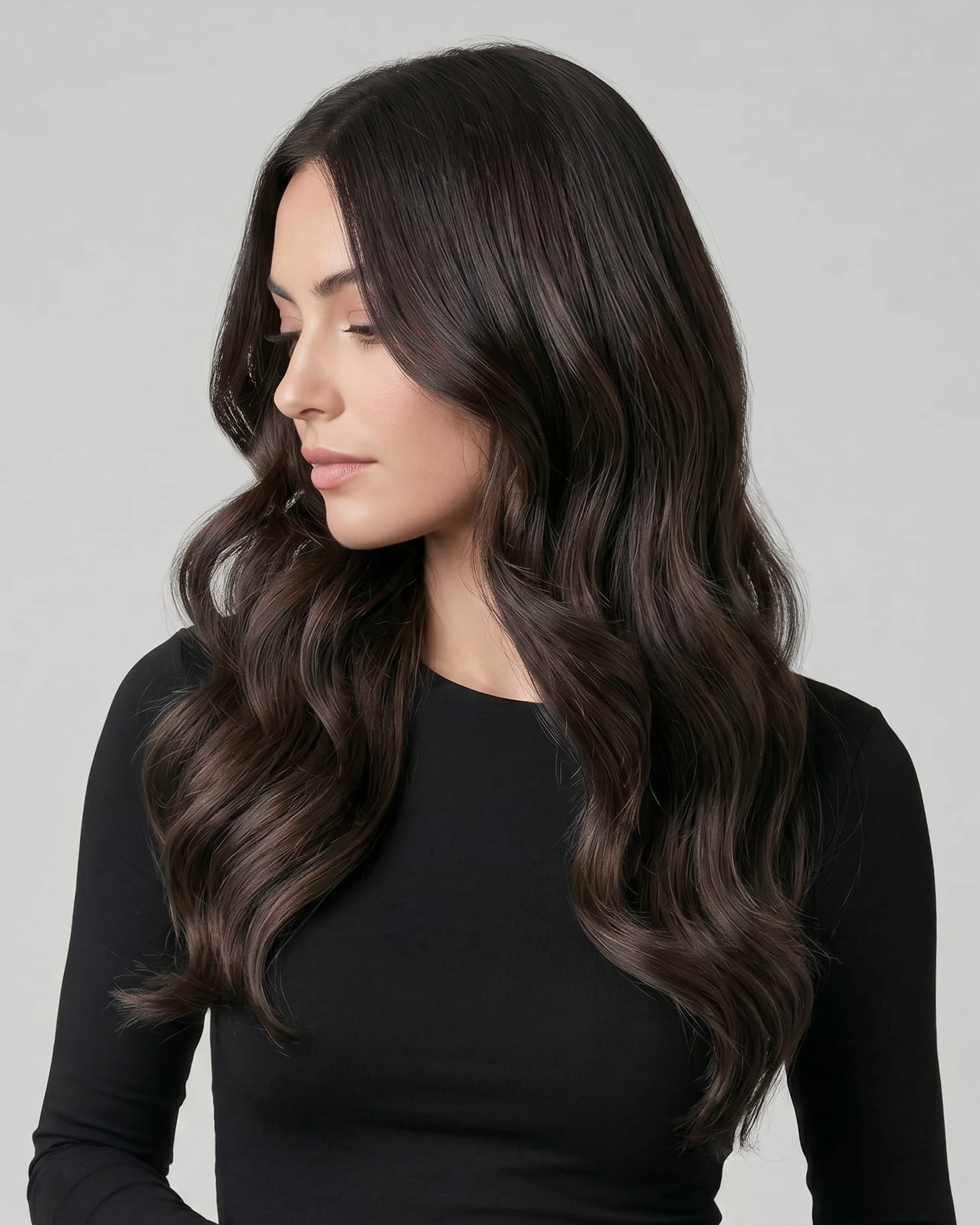 Remy_Human_Hair_Extensions_Dark_Brown_2_front_1