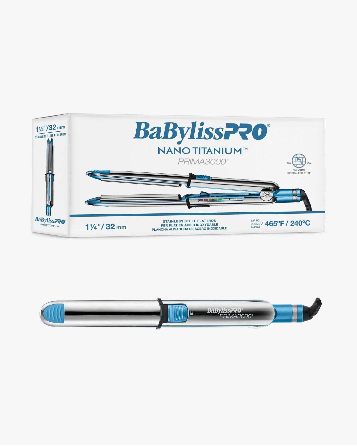 BaBylissPRO Nano Titanium Prima3000 1 1/4" Ionic Styling Iron