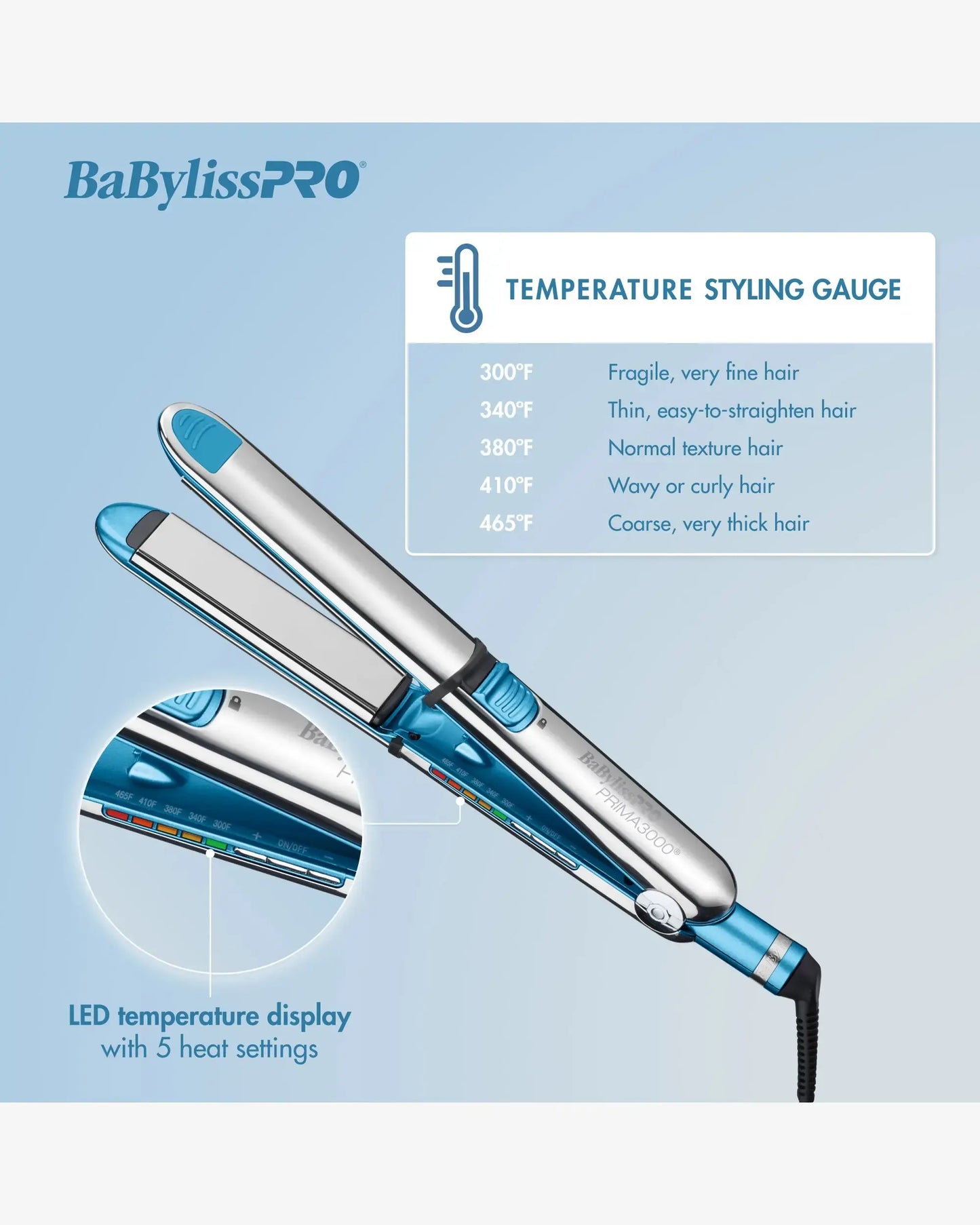 BaBylissPRO Nano Titanium Prima3000 1 1/4" Ionic Styling Iron