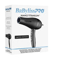 BaBylissPRO Nano Titanium hair dryer packaging on a white background