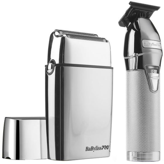 BABYLISSPRO LIMITEDFX SILVER TRIMMER & DOUBLE FOIL SHAVER COMBO