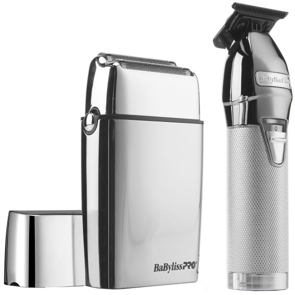BABYLISSPRO LIMITEDFX SILVER TRIMMER & DOUBLE FOIL SHAVER COMBO