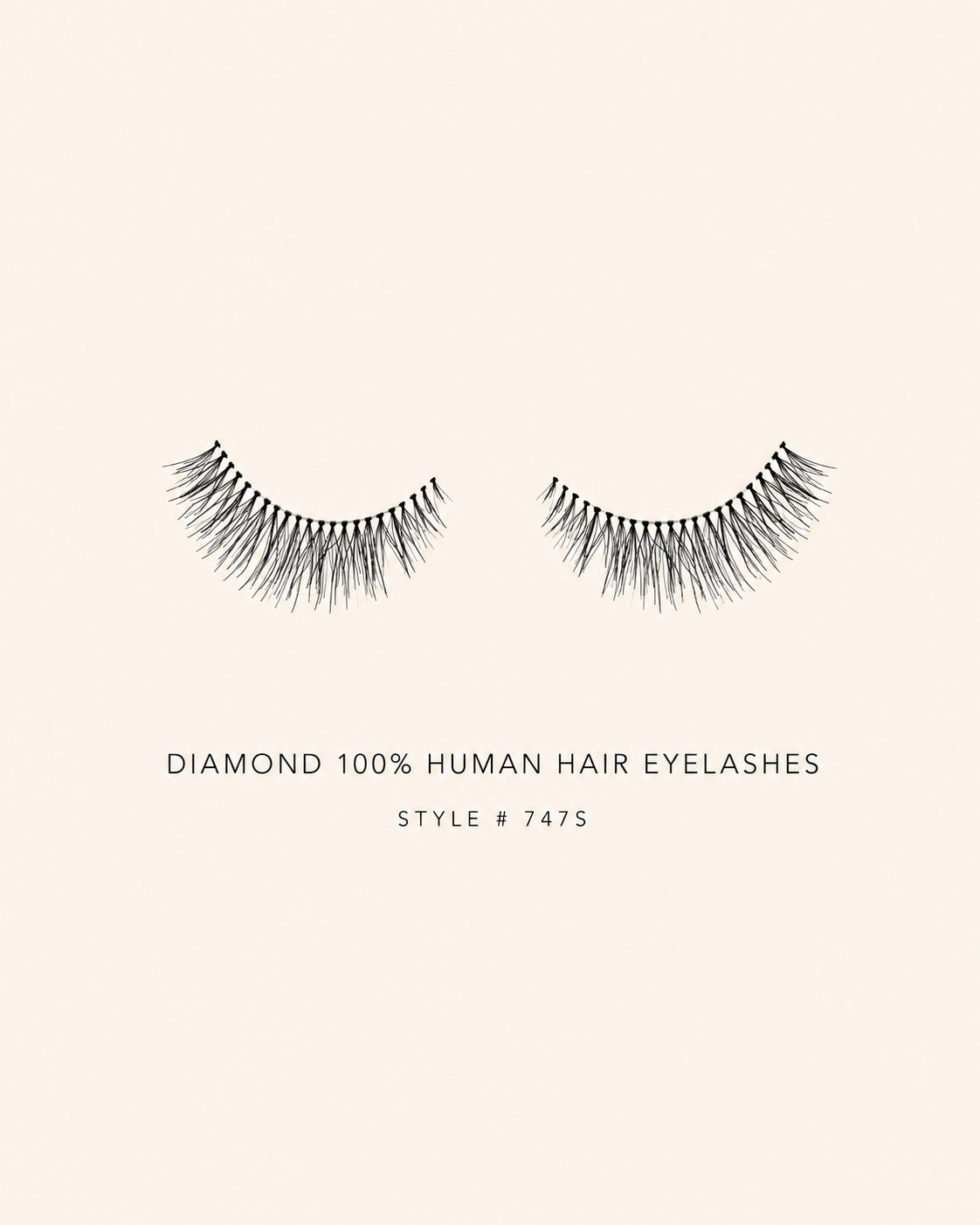 Diamond 100% Human Hair Eyelashes Style #747S – Handmade, Natural Look, Soft Bands, Reusable Lashes