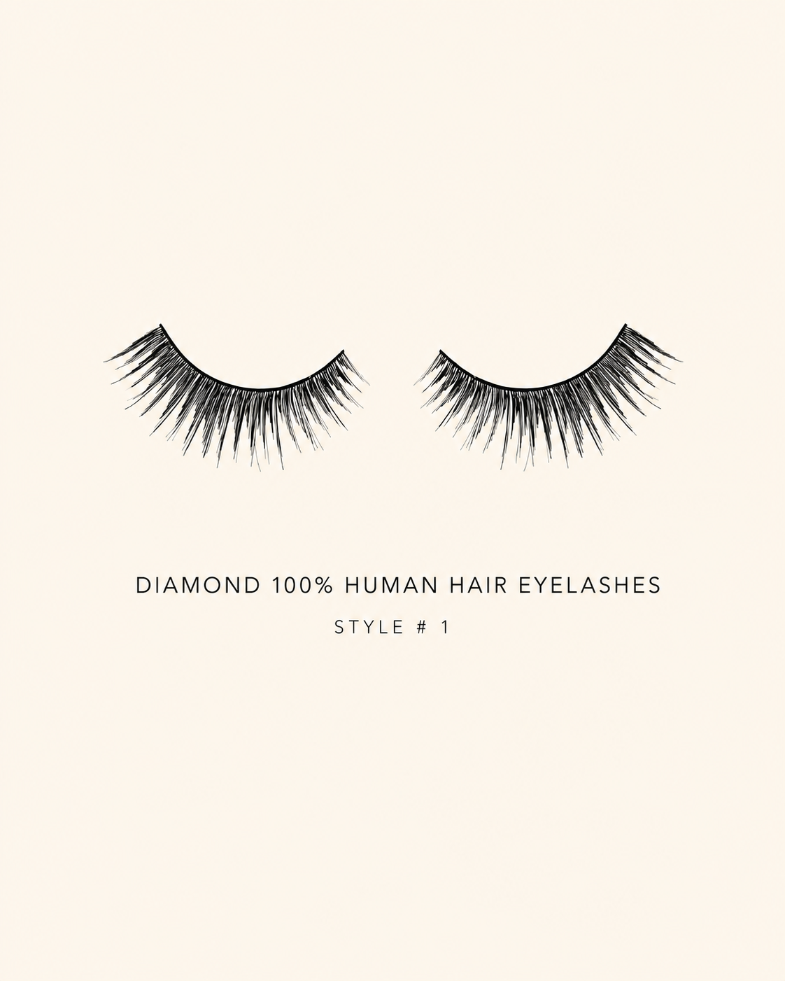 Diamond 100% Human Hair Eyelashes Style #1 – Handmade, Natural Look, Soft Bands, Reusable Lashes