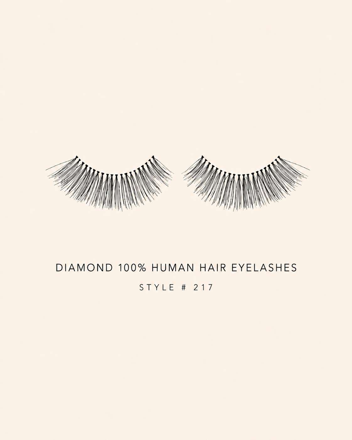 Diamond 100% Human Hair Eyelashes Style #217 – Handmade, Natural Look, Soft Bands, Reusable Lashes
