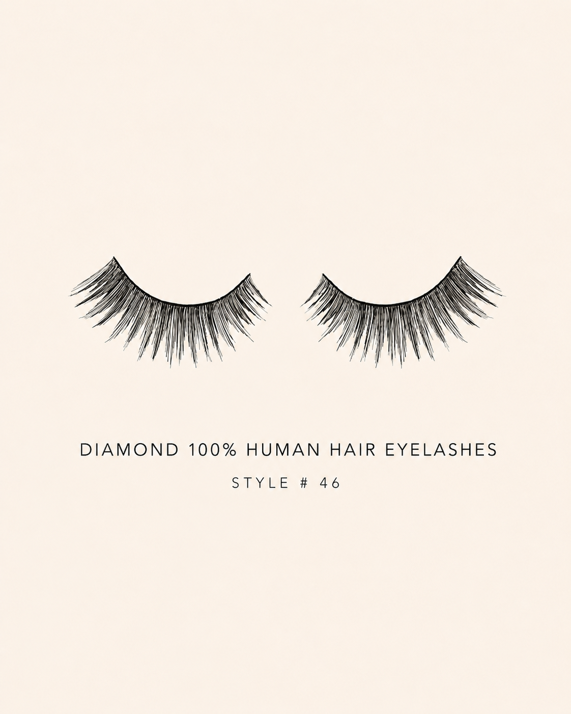 Diamond 100% Human Hair Eyelashes Style #46 – Handmade, Natural Look, Soft Bands, Reusable Lashes