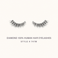 Diamond 100% Human Hair Eyelashes Style #747M – Handmade, Natural Look, Soft Bands, Reusable Lashes