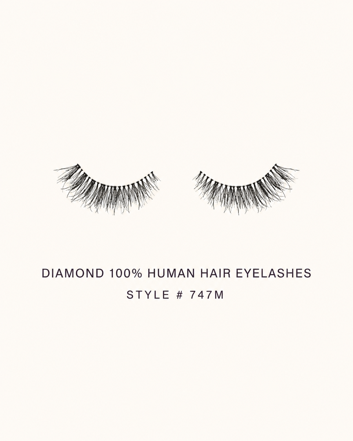 Diamond 100% Human Hair Eyelashes Style #747M – Handmade, Natural Look, Soft Bands, Reusable Lashes