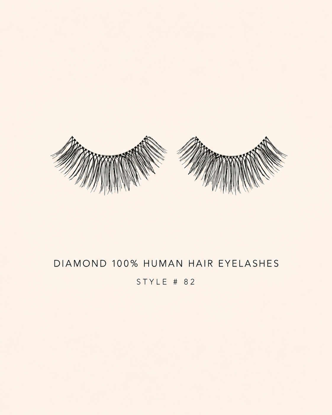 Diamond 100% Human Hair Eyelashes  Style #82 – Handmade, Natural Look, Soft Bands, Reusable Lashes