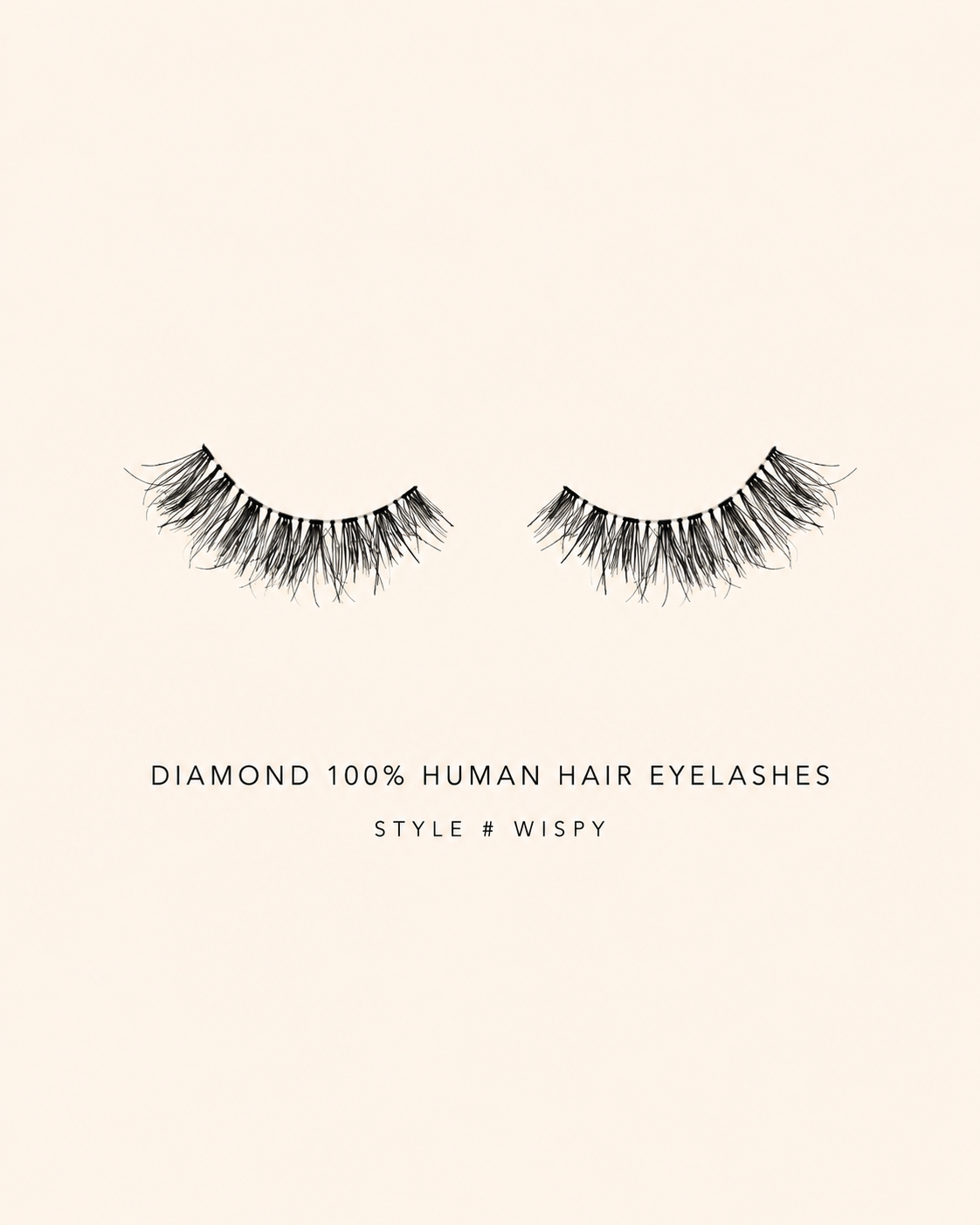 Diamond 100% Human Hair Eyelashes Style #WISPY – Handmade, Natural Look, Soft Bands, Reusable Lashes