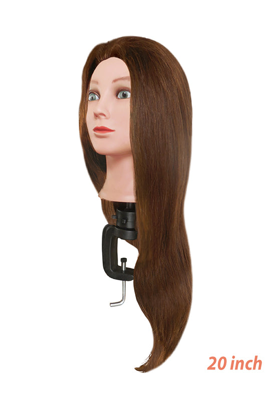 PRACTICE MANNEQUIN HEADS WITH CLAMP-100% HUMAN HAIR